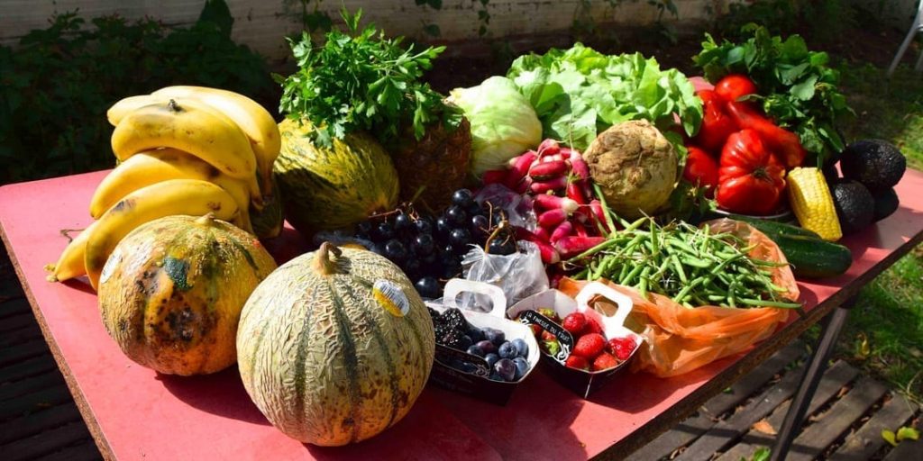 fruits et légumes récup marché pour stockage alimentaire